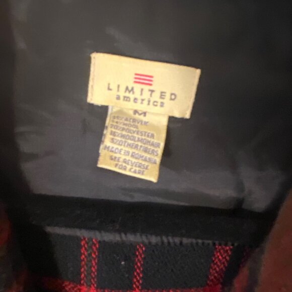 Vintage Limited America Shacket Red Green Plaid Wool Mohair Jacket Men M - Picture 6 of 8